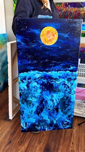 DRAMATIC FLUID ART!🤩 Acrylic Dutch Pour #shorts #abstractart #acrylicpainting #fluidart #painting