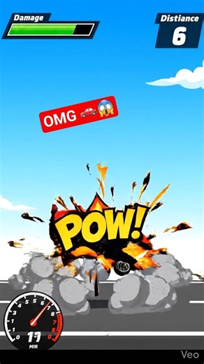 INSANE Speed Ramp Crash 😱 2D Car Game 🚗🔥 #shorts #racing