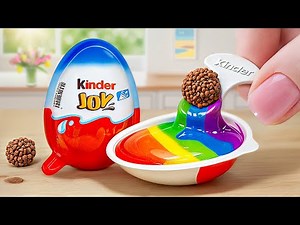 How To Make Kinder Joy Chocolate Cake with Rainbow Decorating | Cake Decorating With Chocolate