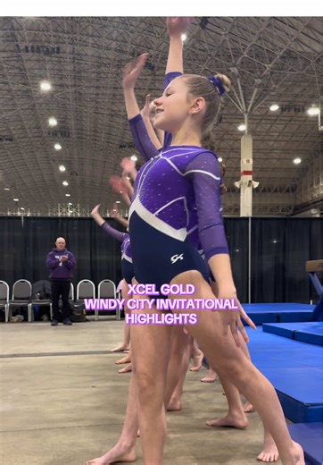 Awesome job to our Xcel Gold team at the Windy City Invitational! 3rd place!! 🦛💜🏙️ #gymnast #trending #gymnasticstiktok #highlights #windycity