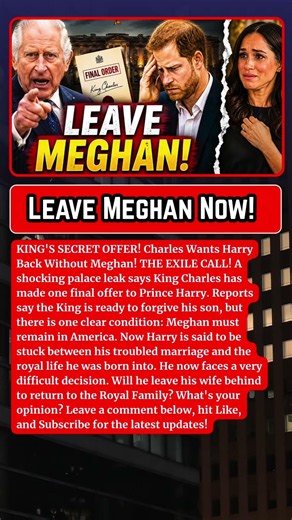 ROYAL ULTIMATUM! King Charles Reportedly Tells Harry to Leave Meghan Behind