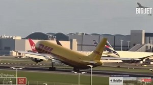 Moment plane hits Heathrow runway in dramatic tail strike