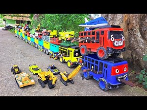 WADIDAW !! Mobil Truk Tronton Panjang Bongkar Mainan Mobil Mobilan Truk Mixer, Truk Molen, Excavator