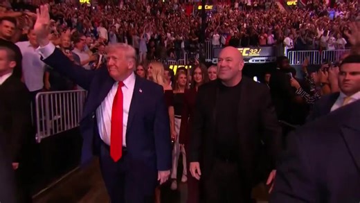 Trump struts around UFC cage match as peace talks fail 8,000 miles away