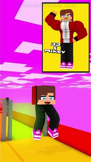 Mikey & JJ and JJ Sister Love Run Challenge MINECRAFT - ANIMATION #minecraft #shorts #fpyシ