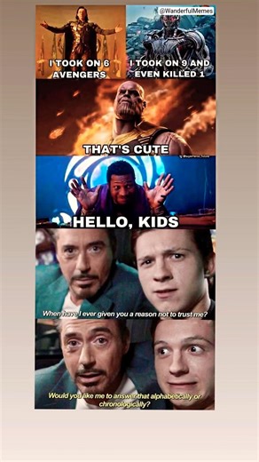 Thanos vs Loki vs Ultron… But Kang Said “Hello Kids” 😂 #marvel #avengers #ironman #loki #mcu #shorts