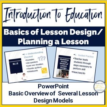 Intro to Education - Basics of Lesson Design/Planning a Lesson