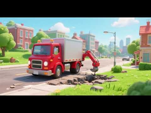 Red Truck Fixes Bumpy Town Nursery Rhymes Kids Songs