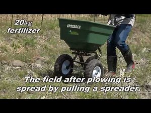 Electric fertilizer spreader 3-Wheel type's feature　Makizanmai KAZ CO.,LTD