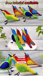 Craft pocket अखबार और पानी मिलाएं शानदार कलरफुल बर्डस बनाएं #papercraft #birdlife #tranding #handmade | Craft pocket