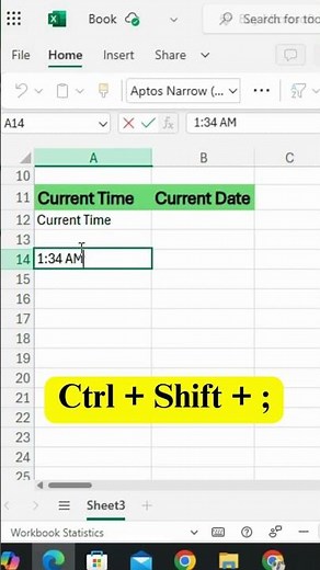 Master Time & Date Shortcuts: Insert Current Time & Date with CTRL + SHIFT + ; & CTRL + ;