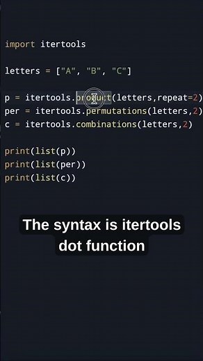 Python itertools Hack – Combinations and Permutations in 1 Line