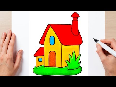 "Easy House Drawing Step by Step | Simple House Drawing for Beginners"