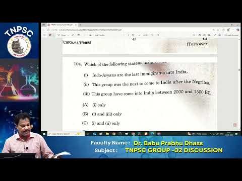 TNPSC Group 2 Test Discussion GS By Dr Babu Prabhu Dhass 28 09 2025 C1