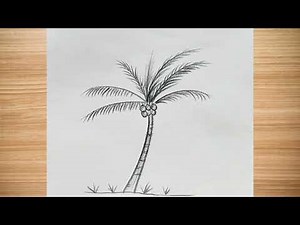 How to draw coconut tree drawing easy step by step || coconut tree drawing‪@DrawingTalent‬