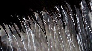 Tropical Downpour Raindrops Fall From Roof Stock Footage SBV-304874745 - Storyblocks