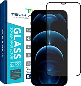 Tech Armor Edge to Edge Glass Screen Protector for Apple NEW iPhone 12 Pro Max 6.7 Inch 1 Pack Tempered Glass Full Protection 2020