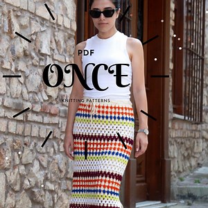 Knitted Skirt Model, Easy Knitted Skirt Model, Knitted Skirt Model for Beginners Colorful Slit Detailed Long Skirt Making - Etsy