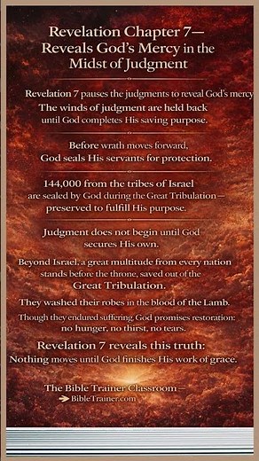 Revelation Chapter 7 Explained: God Pauses Judgment for Mercy | Dr. Timmy Tezeno #bibletrainer#mercy
