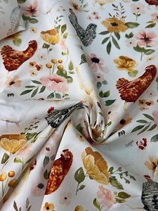 Chicken and Floral Quilting Cotton | 60 Inch Wide | Farmhouse Fabric - Etsy