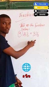 solve addition of mixed fractions in few seconds #education #solvingquadraticequations #learnmath