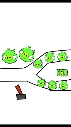 trolly problem 2 (animation meme) #badpiggies #funny #memes