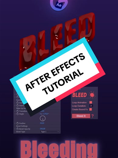 BLEED BLEEDING EFFECT AFTER EFFECTS TUTORIAL #tutorial #gomotionschool #logoanimation #FIVERR #animation