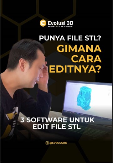 🎥 Punya data STL dari klien atau open source, tapi kesulitan untuk modifikasi? Tenang, ada beberapa software yang bisa membantu Anda mengedit file STL dengan mudah. Proses desain 3D jadi lebih fleksibel dan sesuai kebutuhan. Punya project 3D Design yang butuh konsultasi? Langsung ketuk DM, kami siap bantu! Saya Eric, Master Evolusi 3D 👋 #3DDesign #STLEditing #3DPrintingIndonesia #Evolusi3D #ModifikasiSTL