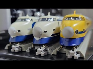 941形救援車、新幹線1000形A編成、新幹線1000形B編成。マイクロエース製。