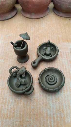 diy clay sea food 🍲, #kitchenset #creativeclayideas #miniature #art #claycreationsideas #clay