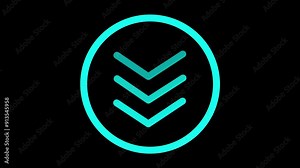 glowing arrow sign animated on a black background.Neon arrow vector sign. Light arrow retro glow effect,Abstract glowing neon directional arrow loading icon animation. glowing neon arrow concept