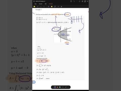 Integration of Plane Areas using horizontal strip | Integral Calculus