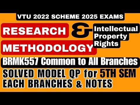 RESEARCH METHODOLOGY & IPR BRMK557 SOLVED MODEL QUESTION PAPER || Important Questions || Notes