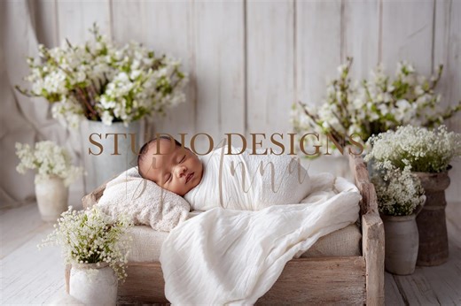 Digital Backdrop Newborn Floral Bed, Newborn Digital Photo Prop, Baby Prop, Floral Composite, Baby Bed Composition, Newborn Background - Etsy