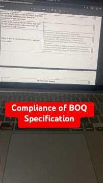 Compliance of BOQ Specification & Supporting Documents #gemportal #gembid