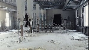 abandoned building under construction. conference facilities in unbuilt house. building was partially destroyed by fire