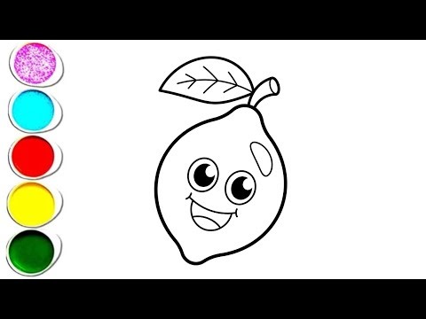 How to draw cute cartoon lemon drawing for kids beginners artist !!