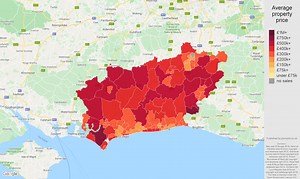 West-Sussex house prices in maps and graphs. September 2025