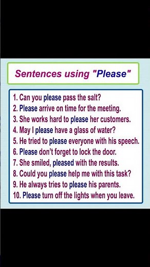 Please meaning with example sentences | Learn English Vocabulary #english #englishvocabulary