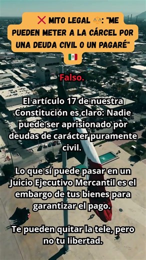 MITO LEGAL: ¿Me pueden meter a la cárcel por una deuda civil o un pagaré?