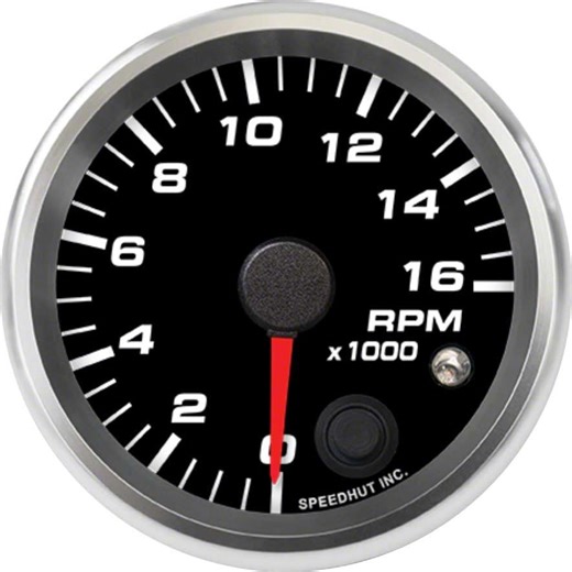 Speedhut Universal AT Revolution Series 2-5/8-Inch Tachometer with Shift Light; 16,000 RPM R25-TC8-REV (Universal; Some Adaptation May Be Required) - Free Shipping