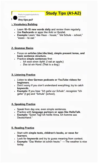 Study Tips for German Language Learners