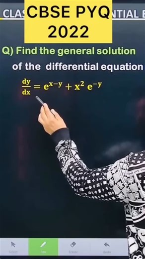 Shivang Gupta on Instagram: "cbse pyq 2022 differential equation Case study class 12 cbse 2026Q. Find the general solution of the following differential equation: 𝐝𝐲/𝐝𝐱=𝐞^(𝐱−𝐲)+𝐱^𝟐 𝐞^(−𝐲) #cbse2026 #differential_equation class12 #maths#differentialequationsclass12 #class differentialequationsclass12 cbse2024 CBSE2025,cbse maths cbse2026 maths cbse2024 CBSE2025 maths cbse2024 CBSE2025 differentialequationsclass12 ,cbse maths cbse2026 maths cbse2024 CBSE2025 cbse differential_equation c