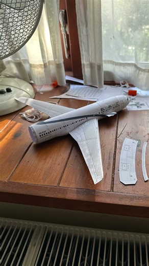 Papercraft: work in progress El Al 767-200 #aviation #papercraft #fypシ゚viral #aircraft