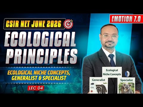 Ecological Niche Concepts, Generalist & Specialist | Ecological Principles | CSIR NET 2026 | Lec-4