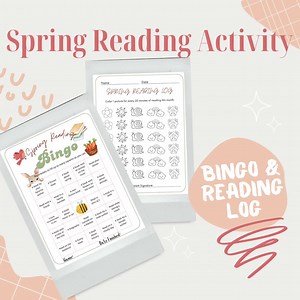 Spring Reading Log & Bingo Bundle: Homeschool Activity (Digital Download)