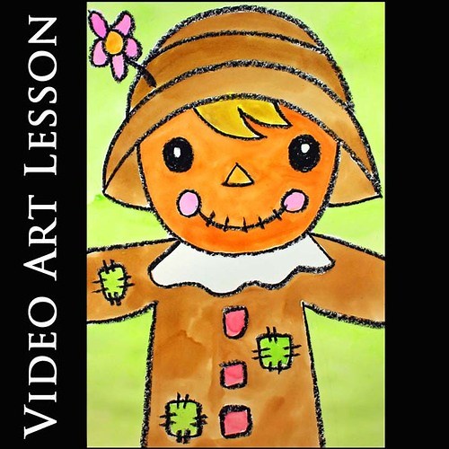 CUTE SCARECROW Art Project | EASY Drawing & Painting Lesson | Back to School