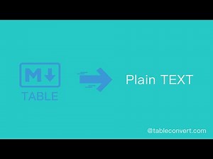 How to Convert Markdown table to Plain Text online?