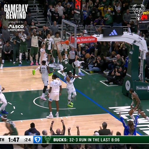 163K views · 2.1K reactions | Led by Giannis' triple-double, the Bucks overcame a 24-point fourth quarter deficit in a 110-103 win over vs. the Timberwolves in our last matchup on April 8th. | Milwaukee Bucks | Facebook