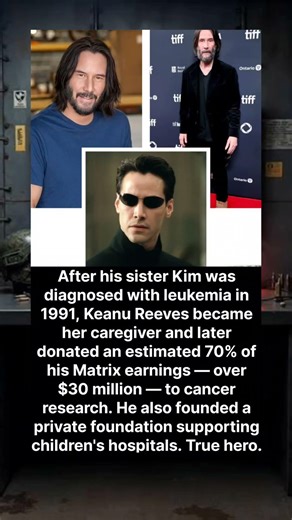 Keanu Reeves donated $30M+ from The Matrix to leukemia research 🎗️💙